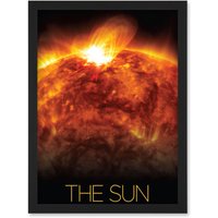 Artery8 NASA Our Solar System The Sun Solar Flare Observatory Image Artwork Framed Wall Art Print A4 in Black