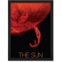 Artery8 NASA Our Solar System The Sun Coronal Ejection Solar Filament Artwork Framed Wall Art Print A4 in Black
