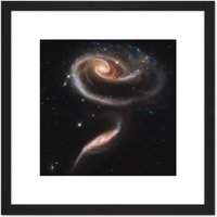 Artery8 Space Galaxies Hubble Space Picture Picture 8X8 Inch Square Wooden Framed Wall Art Print Picture with Mount in Black