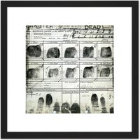 Artery8 Al Capone's Finger Record Mafia 8X8 Inch Square Wooden Framed Wall Art Print Picture with Mount in Black