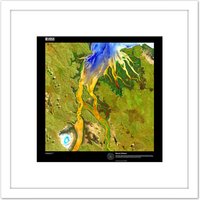 Artery8 Earth Art USGS Nature Patterns 8X8 Inch Square Wooden Framed Wall Art Print Picture with Mount in White