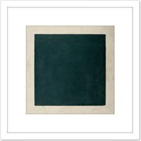 Artery8 Painting Suprematist Geometric Abstract Malevich Replica 8X8 Inch Square Wooden Framed Wall Art Print Picture with Mount in White