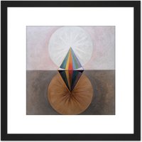 Artery8 Hilma Af Klint Group Ix Suw The Swan No 12 Abstract 8X8 Inch Square Wooden Framed Wall Art Print Picture with Mount in Black
