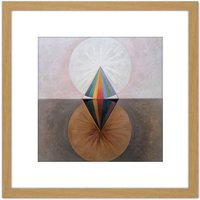 Artery8 Hilma Af Klint Group Ix Suw The Swan No 12 Abstract 8X8 Inch Square Wooden Framed Wall Art Print Picture with Mount in Light Oak