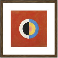 Artery8 Hilma Af Klint Group Ix Suw The Swan No 17 Abstract 8X8 Inch Square Wooden Framed Wall Art Print Picture with Mount in Brown