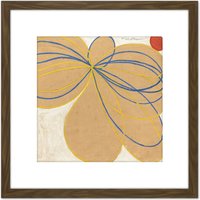 Artery8 Hilma Af Klint Group V Seven Pointed Star No 1 8X8 Inch Square Wooden Framed Wall Art Print Picture with Mount in Brown