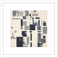 Artery8 Kurt Schwitters Composite Dada 8X8 Inch Square Wooden Framed Wall Art Print Picture with Mount in White