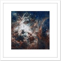 Artery8 Space Nasa Esa Hubble Tarantula Nebula 8X8 Inch Square Wooden Framed Wall Art Print Picture with Mount in White