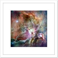 Artery8 Orion Nebula Spitzer Space Photograph 8X8 Inch Square Wooden Framed Wall Art Print Picture with Mount in White