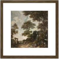 Artery8 Jurriaan Andriessen Dutch Landscape Painting 8X8 Inch Square Wooden Framed Wall Art Print Picture with Mount in Brown