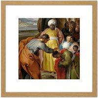 Artery8 Jacob De Wit Saint Philip Baptizes Eunuch Painting 8X8 Inch Square Wooden Framed Wall Art Print Picture with Mount in Light Oak