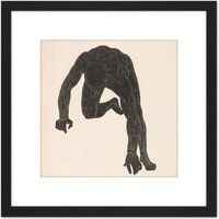 Artery8 Stolk Anatomical Study Neck Arm Leg Muscles Man 8X8 Inch Square Wooden Framed Wall Art Print Picture with Mount in Black