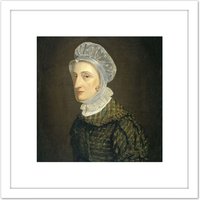 Artery8 Simon Portrait Maria Mann 8X8 Inch Square Wooden Framed Wall Art Print Picture with Mount in White