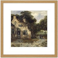 Artery8 Wijnants The Farmhouse 8X8 Inch Square Wooden Framed Wall Art Print Picture with Mount in Light Oak