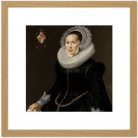 Artery8 Pickenoy Portrait Johanna Le Maire 8X8 Inch Square Wooden Framed Wall Art Print Picture with Mount in Light Oak