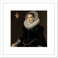 Artery8 Pickenoy Portrait Johanna Le Maire 8X8 Inch Square Wooden Framed Wall Art Print Picture with Mount in White