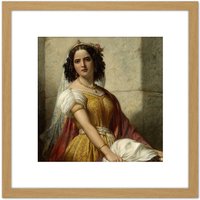 Artery8 Kruseman Salome With Head John Baptist 8X8 Inch Square Wooden Framed Wall Art Print Picture with Mount in Light Oak