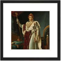 Artery8 Gerard Portrait Emperor Napoleon I Bonaparte 8X8 Inch Square Wooden Framed Wall Art Print Picture with Mount in Black
