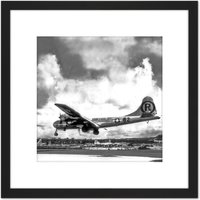 Artery8 B29 Superfortress Enola Gay After Hiroshima Atomic Raid 1945 8X8 Inch Square Wooden Framed Wall Art Print Picture with Mount in Black