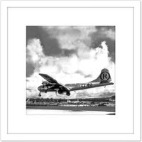 Artery8 B29 Superfortress Enola Gay After Hiroshima Atomic Raid 1945 8X8 Inch Square Wooden Framed Wall Art Print Picture with Mount in White