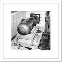 Artery8 USA Atomic Bomb Little Boy Before Hiroshima 1945 8X8 Inch Square Wooden Framed Wall Art Print Picture with Mount in White