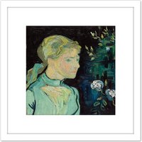 Artery8 Van Gogh Adeline Ravoux Portrait 8X8 Inch Square Wooden Framed Wall Art Print Picture with Mount in White