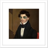 Artery8 Wade Portrait Nathaniel Olds 8X8 Inch Square Wooden Framed Wall Art Print Picture with Mount in White