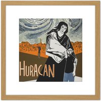 Artery8 Cortes Movie Huracan Hurricane Puerto Rico Joey Friends 8X8 Inch Square Wooden Framed Wall Art Print Picture with Mount in Light Oak