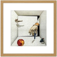 Artery8 Russian Ad Theatre Show Physics Durrenmatt Ross Friends 8X8 Inch Square Wooden Framed Wall Art Print Picture with Mount in Light Oak