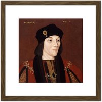 Artery8 Anonymous Portrait King Henry VII England Painting 8X8 Inch Square Wooden Framed Wall Art Print Picture with Mount in Brown