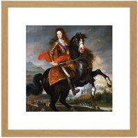 Artery8 Anonymous Portrait King William III England Painting 8X8 Inch Square Wooden Framed Wall Art Print Picture with Mount in Light Oak