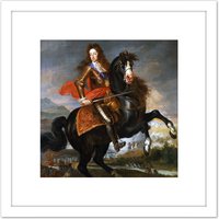 Artery8 Anonymous Portrait King William III England Painting 8X8 Inch Square Wooden Framed Wall Art Print Picture with Mount in White