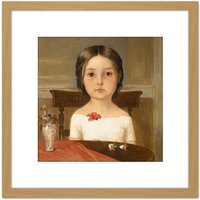 Artery8 Ford Madox Brown Millie Smith 8X8 Inch Square Wooden Framed Wall Art Print Picture with Mount in Light Oak