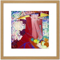 Artery8 Gestel Portrait Else Berg Modernist Painting 8X8 Inch Square Wooden Framed Wall Art Print Picture with Mount in Light Oak