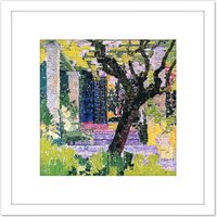 Artery8 Giacometti Garden San Domenico Symbolist Painting 8X8 Inch Square Wooden Framed Wall Art Print Picture with Mount in White
