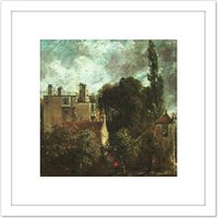 Artery8 John Constable The Grove Or The Admirals House In Hampstead 8X8 Inch Square Wooden Framed Wall Art Print Picture with Mount in White