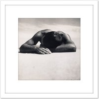 Artery8 Max Dupain Sunbaker 8X8 Inch Square Wooden Framed Wall Art Print Picture with Mount in White