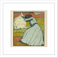 Artery8 Max Kurzweil The Cushion Der Polster 8X8 Inch Square Wooden Framed Wall Art Print Picture with Mount in White