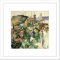Artery8 Paul Cezanne The Village Of Gardanne Cropped 8X8 Inch Square Wooden Framed Wall Art Print Picture with Mount in White