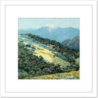 Artery8 Redmond Valley Splendor Landscape Painting 8X8 Inch Square Wooden Framed Wall Art Print Picture with Mount in White
