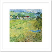 Artery8 Vincent Van Gogh Les Vessenots A Auvers 8X8 Inch Square Wooden Framed Wall Art Print Picture with Mount in White