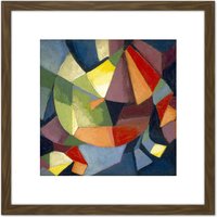 Artery8 Russell Synchromy Abstract Synchromist Painting 8X8 Inch Square Wooden Framed Wall Art Print Picture with Mount in Brown