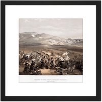 Artery8 Simpson Crimean War Battle Balaklava Cavalry 8X8 Inch Square Wooden Framed Wall Art Print Picture with Mount in Black