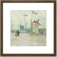 Artery8 Van Gogh Impasse Freres Stalemate Brothers Painting 8X8 Inch Square Wooden Framed Wall Art Print Picture with Mount in Brown