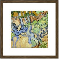 Artery8 Van Gogh Tree Roots Painting 8X8 Inch Square Wooden Framed Wall Art Print Picture with Mount in Brown