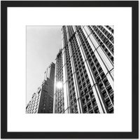 Artery8 Woolworth Building Manhattan New York Berenice Abbott 8X8 Inch Square Wooden Framed Wall Art Print Picture with Mount in Black