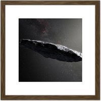 Artery8 Space ESO Eso1737e Interstellar Asteroid Oumuamua 8X8 Inch Square Wooden Framed Wall Art Print Picture with Mount in Brown
