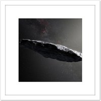 Artery8 Space ESO Eso1737e Interstellar Asteroid Oumuamua 8X8 Inch Square Wooden Framed Wall Art Print Picture with Mount in White
