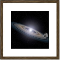 Artery8 Space NASA Hubble Dead Stars Planet Debris Illustration 8X8 Inch Square Wooden Framed Wall Art Print Picture with Mount in Brown