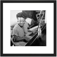 Artery8 Gottleib Portrait Jazz Pianist Mary Lou Williams 1946 Photo 8X8 Inch Square Wooden Framed Wall Art Print Picture with Mount in Black